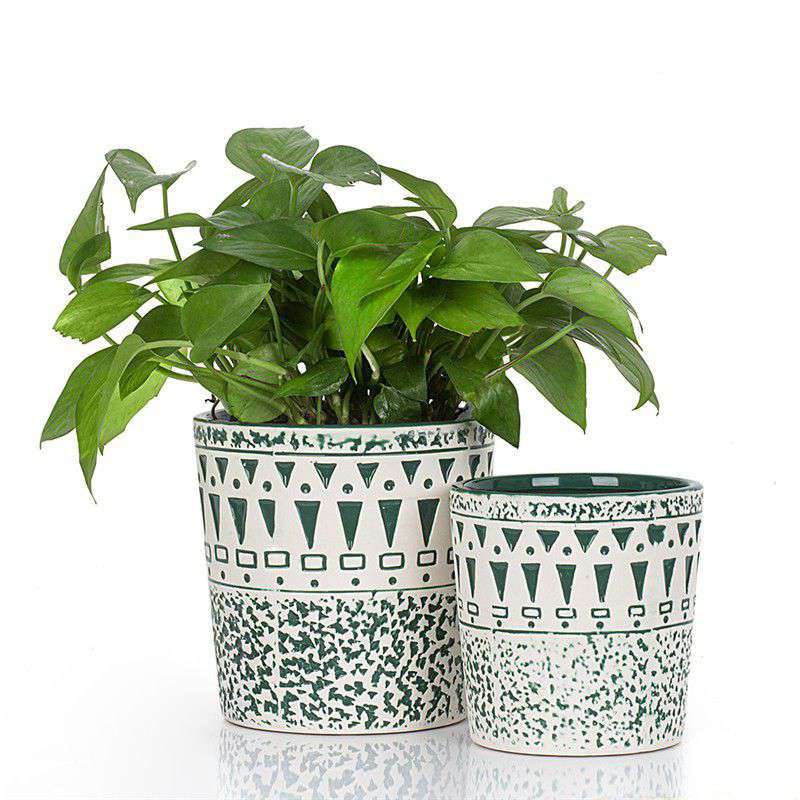 Indoor Ceramic Plant Pots Geometric Planters